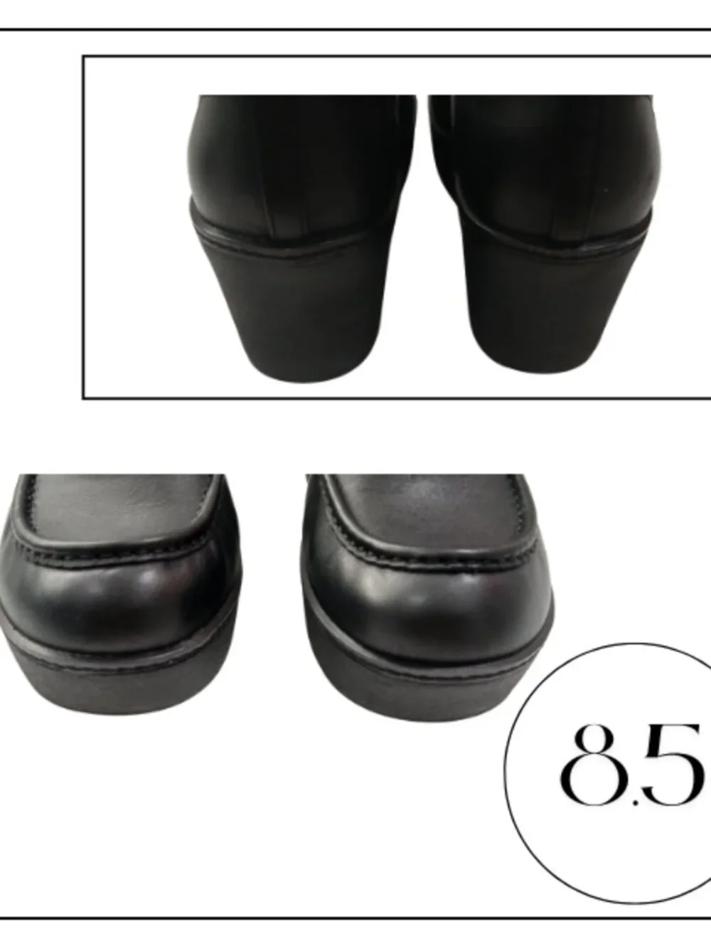 Fitflop Black Leather Platform Penny Loafers